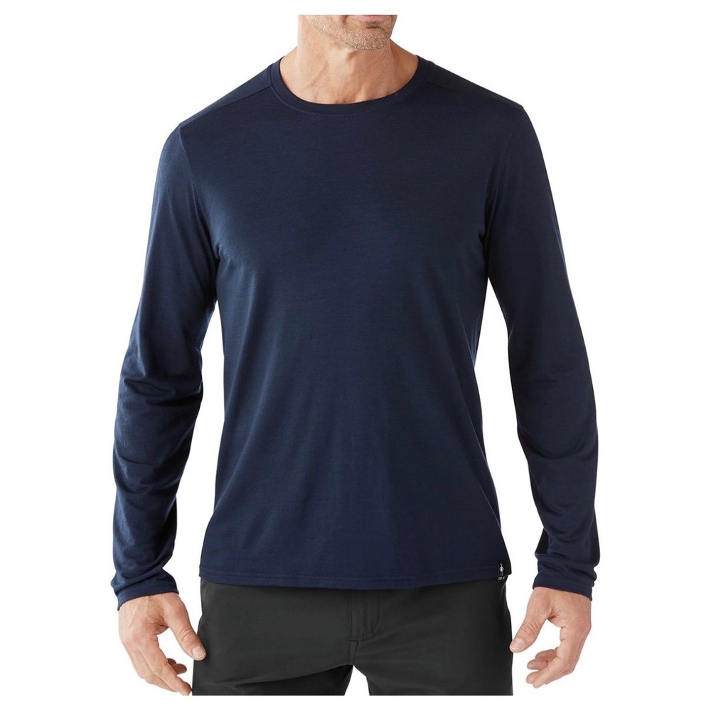 Smartwool Men's Navy Blue Merino Wool Long Sleeve Base Layer Sweater Size Medium